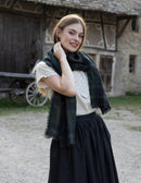 Foulard 'Vera' en lin écossais vert