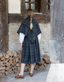 "Vera" green tartan linen skirt