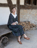 "Vera" green tartan linen skirt