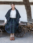 "Vera" green tartan linen skirt