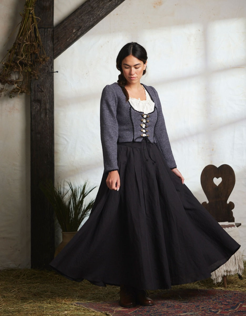 "Aneta" corset jacket in grey wool