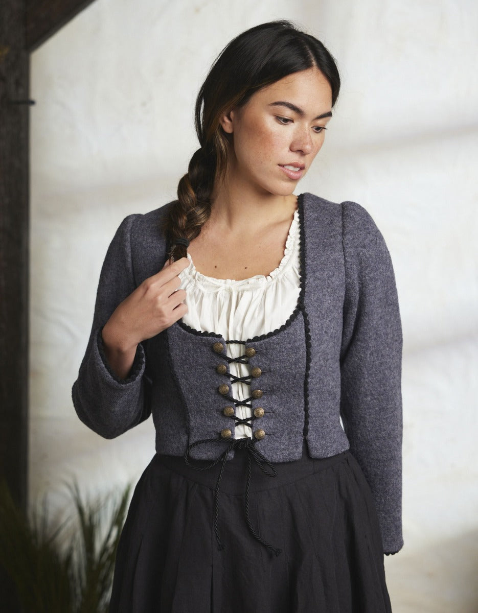 "Aneta" corset jacket in grey wool