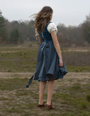 Jupe 'Vineta' midi en lin bleu skandi
