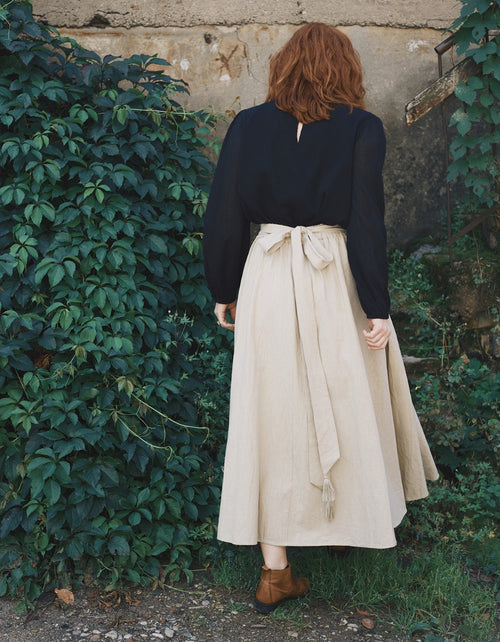 Jupe longue 'Vineta' en lin naturel