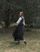 Jupe longue 'Vineta' en lin noir
