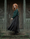 Jupe longue 'Vineta' en lin noir