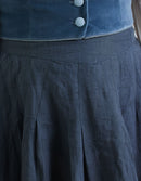 “Vineta” linen maxi skirt skandi blue