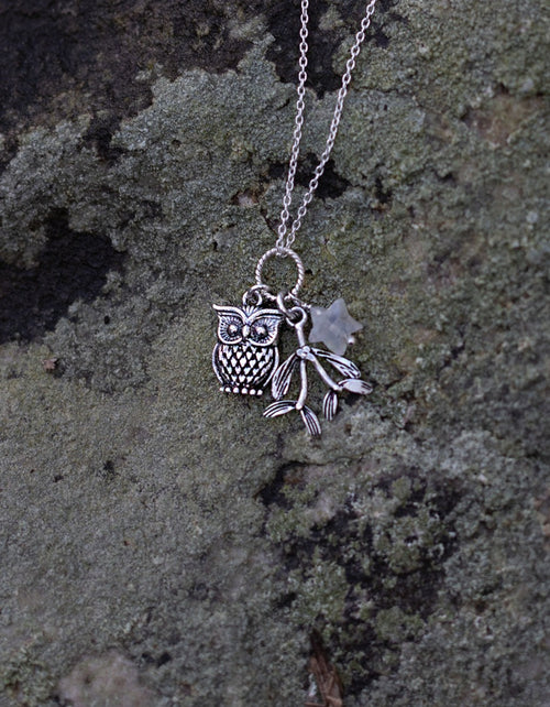 Collier 'Winter' en argent 925 et pierre de Lune