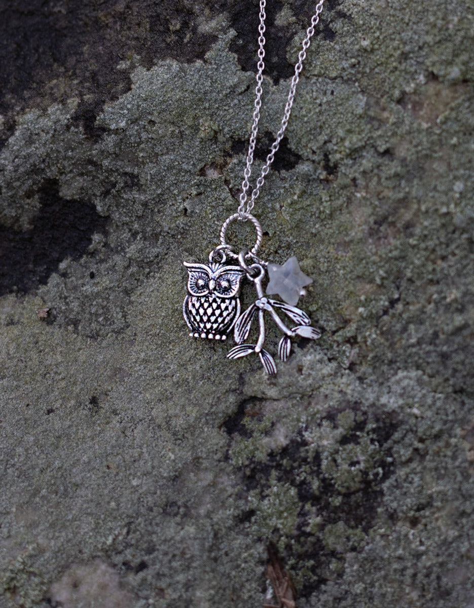 Collier 'Winter' en argent 925 et pierre de Lune