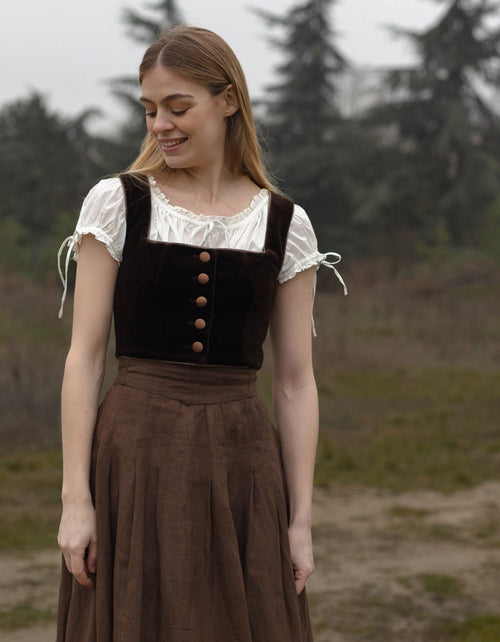 "Constanze" austrian dirndl (Mieder) dark oak
