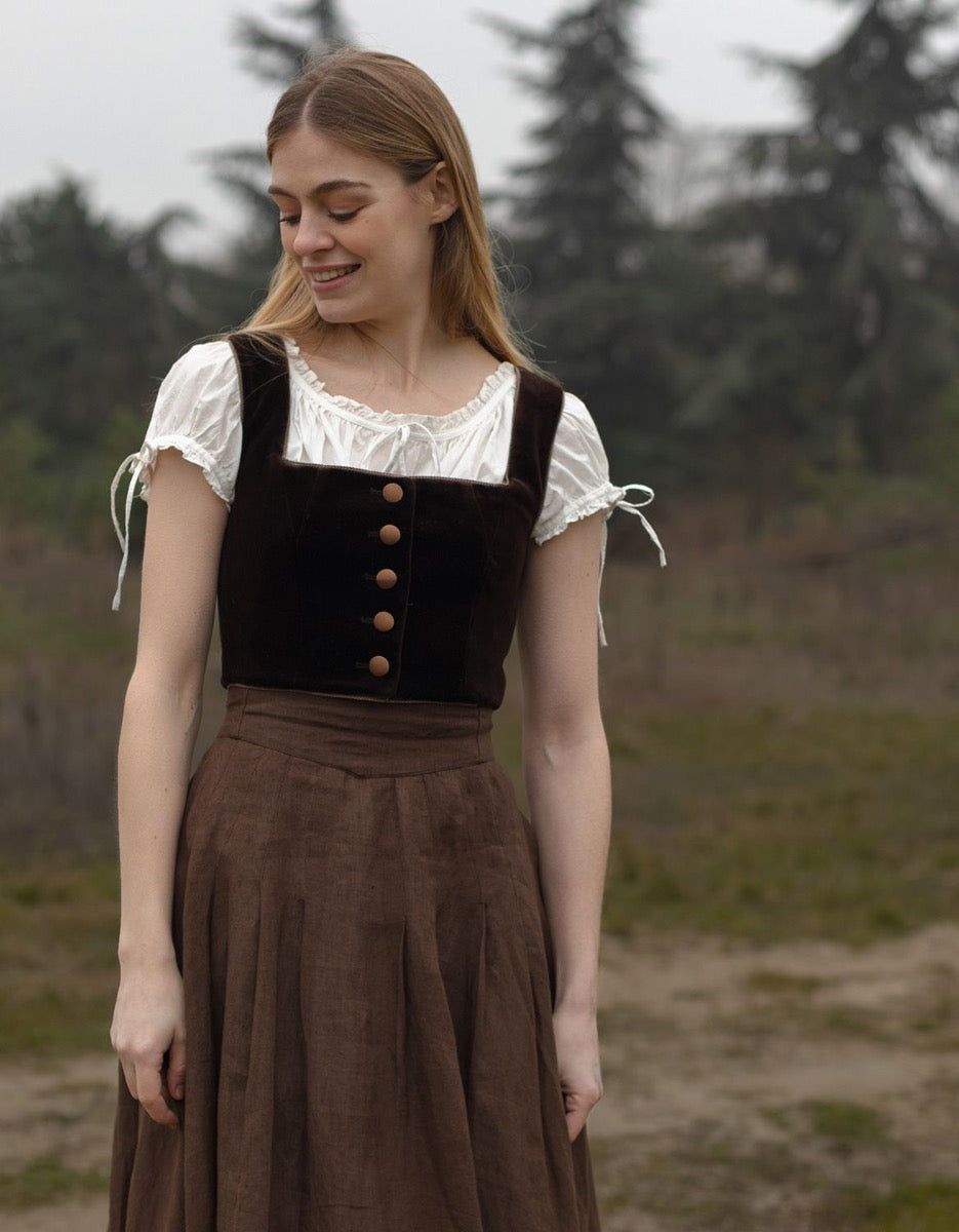 "Constanze" austrian dirndl (Mieder) dark oak