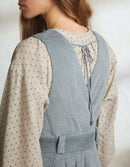 Robe-chasuble 'Yana' en velours côtelé lagon