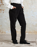 Pantalon 'Yana' en velours côtelé noir
