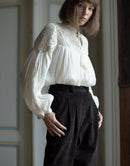Pantalon 'Yana' en velours côtelé noir