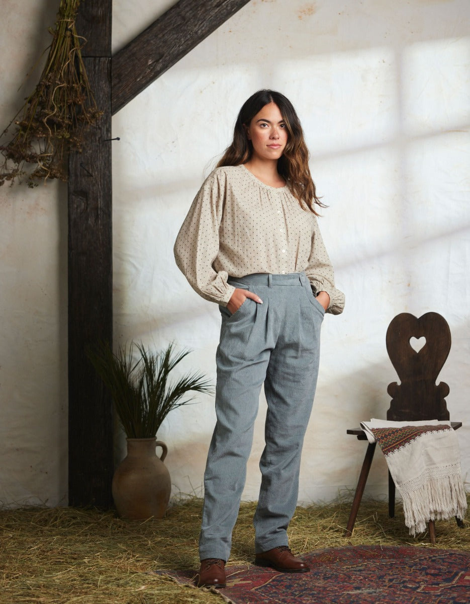 "Yana" corduroy pants lagoon