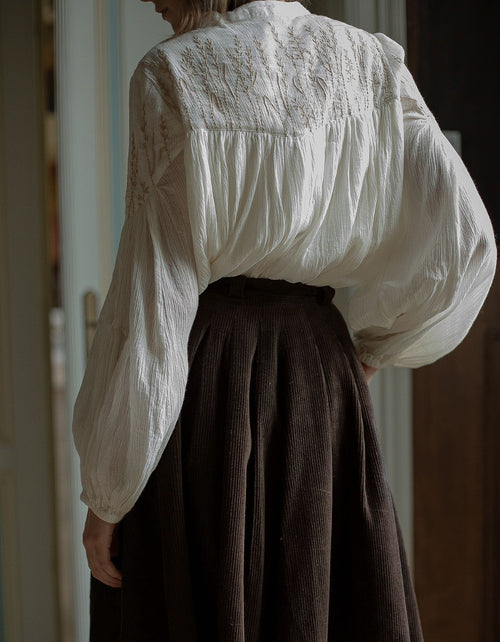 "Yana" corduroy skirt chestnut
