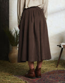 "Yana" corduroy skirt chestnut
