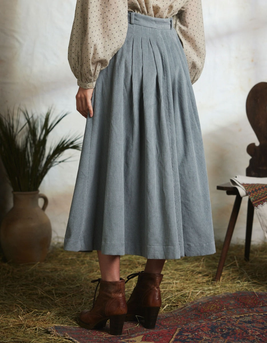 "Yana" corduroy skirt lagoon