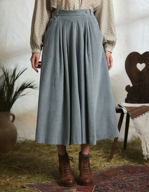 "Yana" corduroy skirt lagoon
