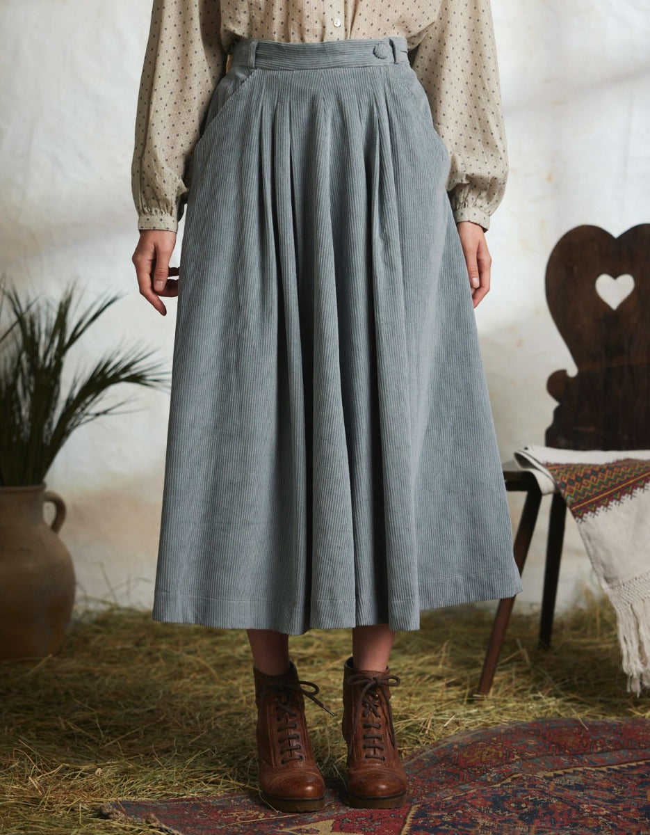 "Yana" corduroy skirt lagoon