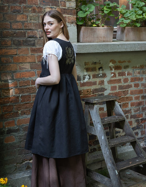 "Gisela" embroidered over dress black