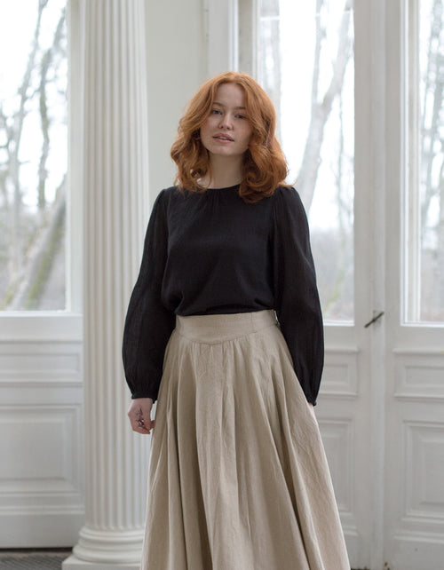 Haut 'Ziema' en coton couleur seigle