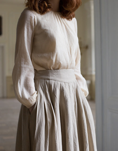 Haut 'Ziema' en coton couleur seigle
