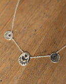 'Zina' triple folk sparrow necklace in sterling silver