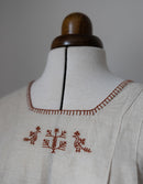 "Zlata" linen dress with tile embroideries