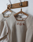 "Zlata" linen dress with tile embroideries